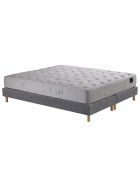 Comète Taschenfedermatratzenset H27 cm, hellgraues Boxspringbett - 160x200 cm