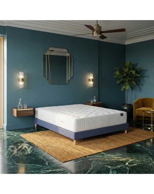 Callisto Matratzenset aus hochelastischem Schaumstoff, H29 cm, Memory Foam Welcome, kaschmirblaue Boxspringpolsterung, 140 x 190 cm