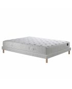 Ensemble matelas ressorts ensachés Selène 2 accueil latex H26 cm, sommiers blanc pieds de poule - 140x190 cm