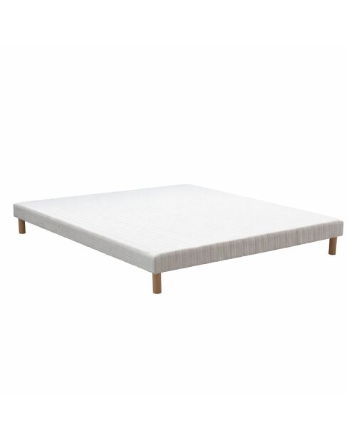 Ensemble matelas ressorts ensachés Selène 2 accueil latex H26 cm, sommiers blanc pieds de poule - 140x190 cm