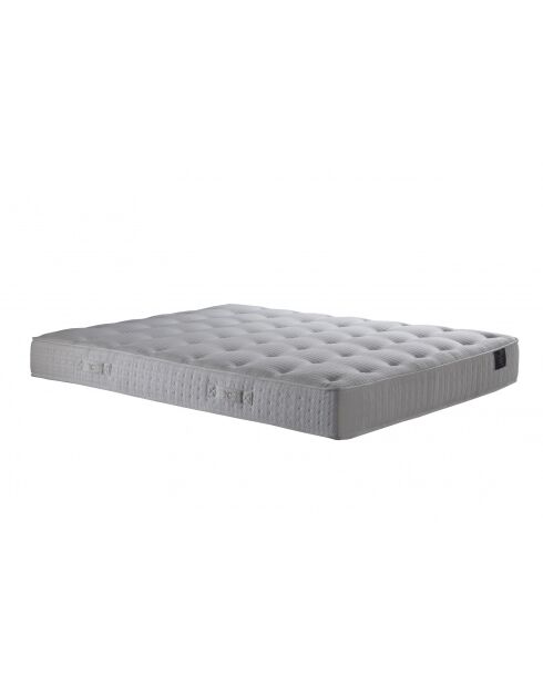 Ensemble matelas ressorts ensachés Selène 2 accueil latex H26 cm, sommiers blanc pieds de poule - 140x190 cm