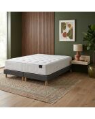 Helios Federkernmatratzen-Set aus Memoryschaum, Kaschmirfüllung, H31 cm, dunkelgraues Boxspringbett — 160x200 cm