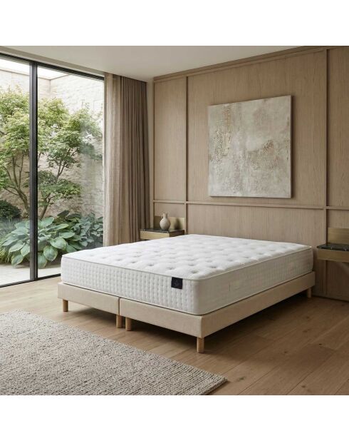 Matrasset met traagschuimvering Helios, kasjmiervulling, H31 cm, beige boxspring - 160x200 cm