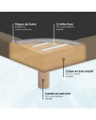Ensemble matelas ressorts ensachés Selène 2 accueil latex H26 cm, sommier taupe - 140x200 cm