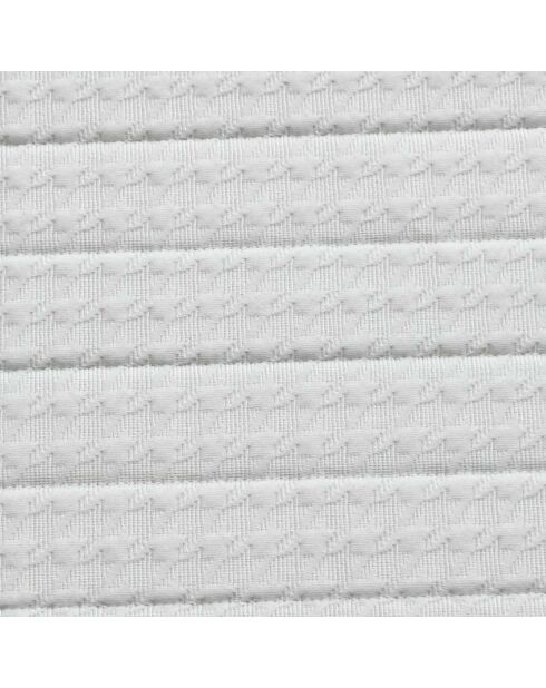 Ensemble matelas ressorts Pulsar mémoire de forme, garnissage cachemire, H27 cm, sommiers blanc pieds de poule - 180x200 cm