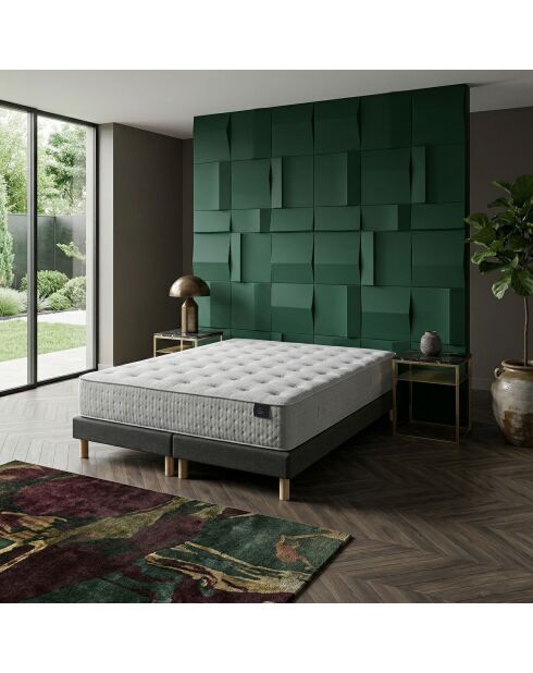 Pulsar Matratzenset aus Memoryschaum, Füllung aus Kaschmir, H27 cm, dunkelgraues Boxspringbett, 180 x 200 cm