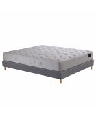 Hecate matrasset met 2 pocketvering H26 cm, lichtgrijze boxspring - 140x200 cm