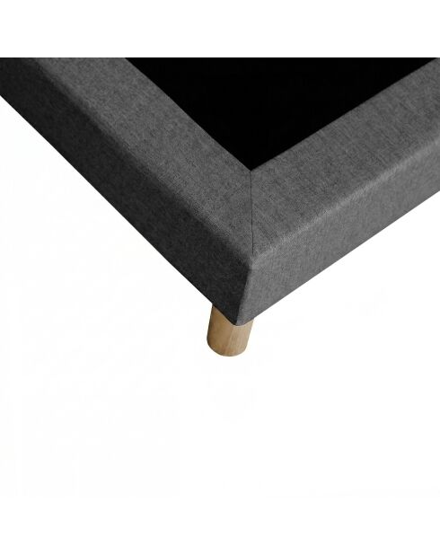 Ensemble matelas mousse haute résilience Callisto H29 cm accueil mémoire de forme, garnissage cachemiresommier et tête de lit gris foncé - 140x200 cm