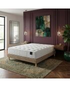Ensemble matelas ressorts ensachés Hecate 2 H26 cm, sommier taupe - 140x190 cm