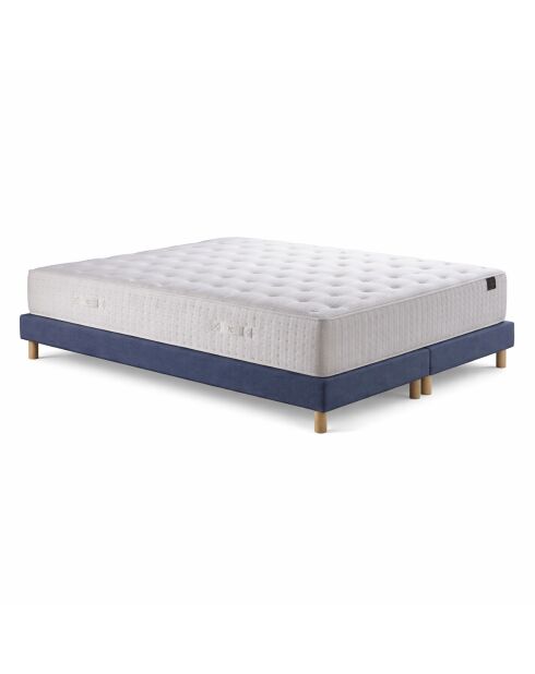 Matrassenset met traagschuimvering Helios, kasjmiervulling, H31 cm, blauwe boxspring - 180x200 cm