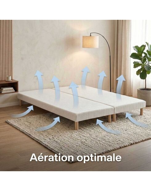 Comète Taschenfedermatratzen-Set, H27 cm, weiße Hahnentrittbasis, 160 x 200 cm