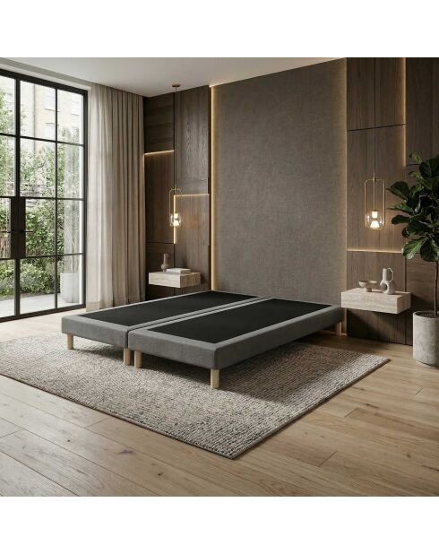 Gepolsterter Unterbau mit festen Latten, festes Bett, optimaler Halt, dunkelgrau - 160x200 cm