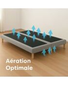 Base imbottita con doghe fisse, letto rigido, supporto ottimale, grigio chiaro - 160x200 cm