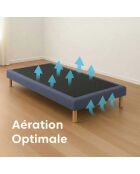 Sommier tapissier à lattes fixes couchage ferme soutien optimal bleu - 80x200 cm