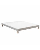 Ensemble matelas mousse haute résilience Callisto H29 cm accueil mémoire de forme, garnissage cachemiresommier blanc pieds de poule - 140x190 cm
