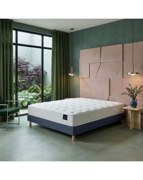 Selène 2-pocketveringmatrasset latex welcome H26 cm, blauwe boxspring - 140x190 cm