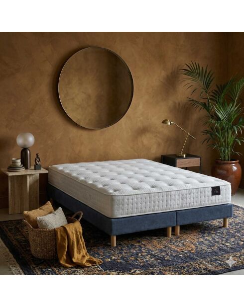 Pulsar Matratzenset aus Memoryschaum, Füllung aus Kaschmir, H27 cm, blaues Boxspringbett, 160 x 200 cm