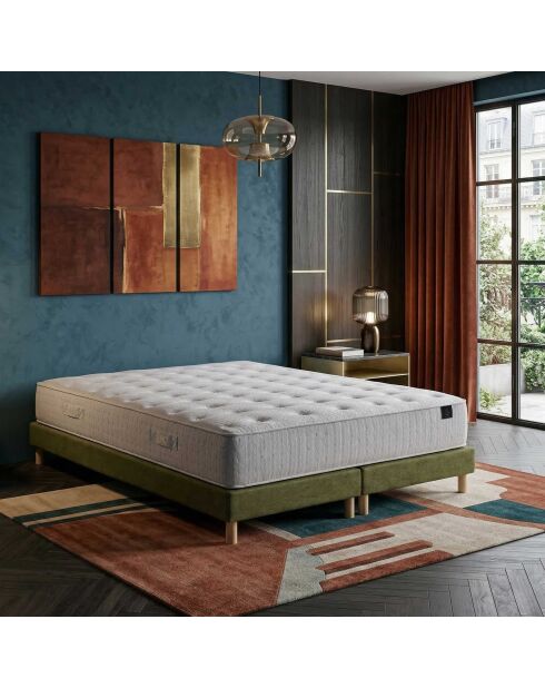 Artemis 2 pocketveringmatrasset met traagschuim, kasjmiervulling, H26 cm, groene boxspring - 160x200 cm
