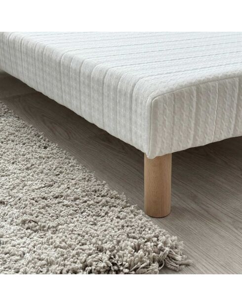 Ensemble matelas ressorts ensachés Hecate 2 H26 cm, sommiers blanc pieds de poule - 140x200 cm