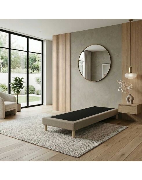 Base imbottita con doghe fisse, letto rigido, supporto ottimale, tortora - 80x200 cm