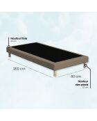 Base imbottita con doghe fisse, letto rigido, supporto ottimale, tortora - 80x200 cm