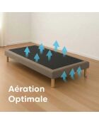 Base imbottita con doghe fisse, letto rigido, supporto ottimale, tortora - 80x200 cm