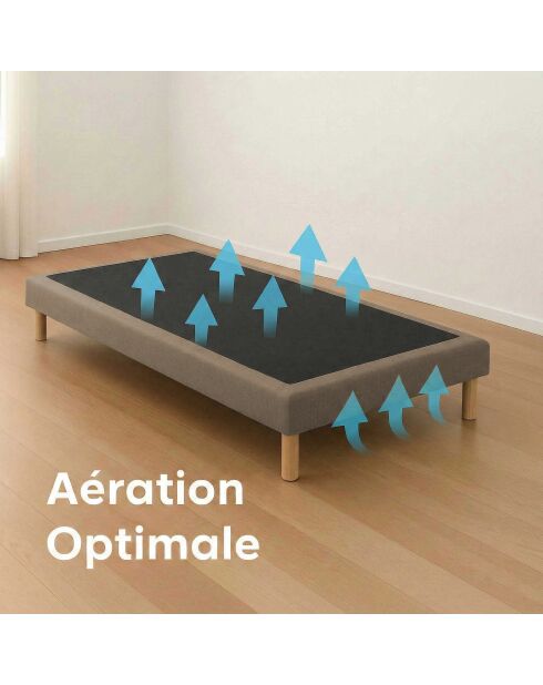 Base imbottita con doghe fisse, letto rigido, supporto ottimale, tortora - 80x200 cm