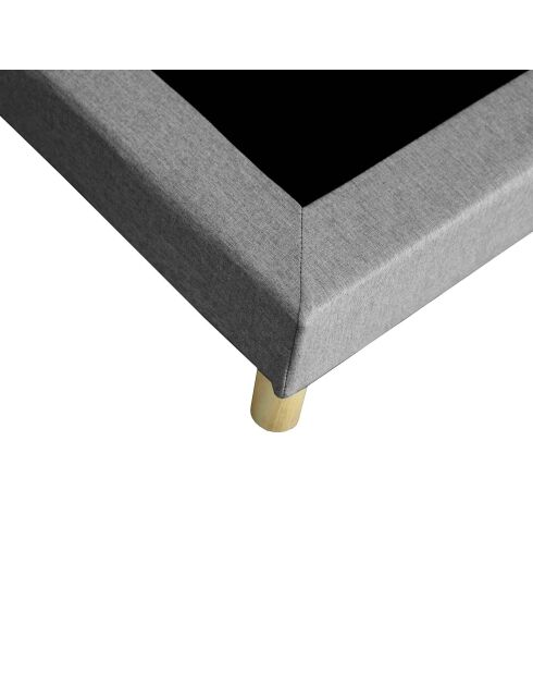 Set boxspring con doghe fisse e testiera imbottita grigio chiaro - 180x200 cm