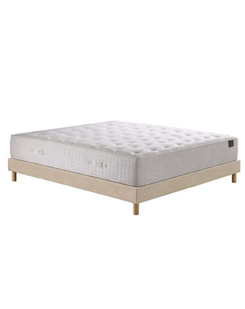 Set materassi a molle in memory foam Helios, imbottitura in cashmere, H31 cm, base beige - 140x200 cm