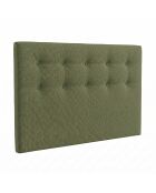 Ensemble sommier tapissier à lattes fixes et tête de lit capitonnée vert - 140x190 cm
