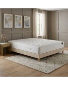 Ensemble matelas mousse haute résilience Callisto H29 cm accueil mémoire de forme, garnissage cachemiresommier beige - 140x190 cm
