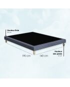 Ensemble matelas ressorts Pulsar mémoire de forme, garnissage cachemire, H27 cm, sommier bleu - 140x190 cm
