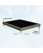 Base imbottita con doghe fisse, letto rigido, supporto ottimale - verde - 140x190 cm