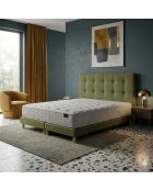 Federkernmatratzen-Set Selène mit Latexmatratze H26 cm, grünem Boxspringbett und Kopfteil — 160x200 cm