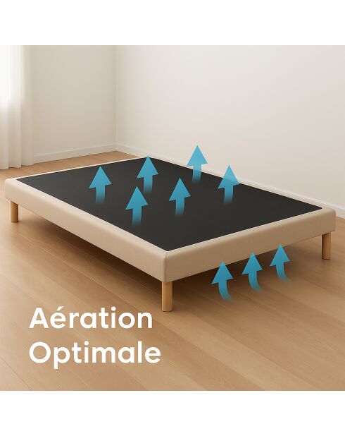 Set materassi a molle in memory foam Helios, imbottitura in cashmere, H31 cm, base beige - 140x190 cm