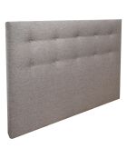 Ensemble sommier tapissier à lattes fixes et tête de lit capitonnée gris clair - 160x200 cm