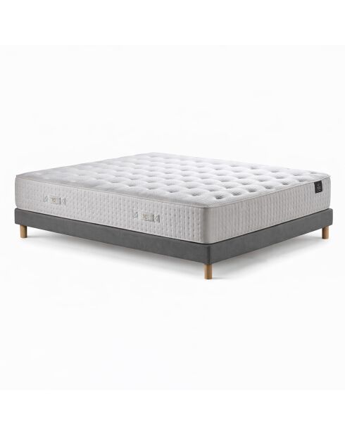 Matrasset met traagschuimvering Helios, kasjmiervulling, H31 cm, lichtgrijze boxspring - 140x200 cm