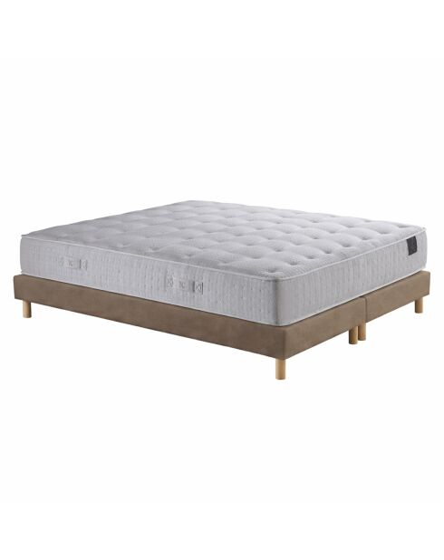 Pulsar Matratzenset aus Memoryschaum, Füllung aus Kaschmir, H27 cm, taupefarbenes Boxspringbett, 180 x 200 cm