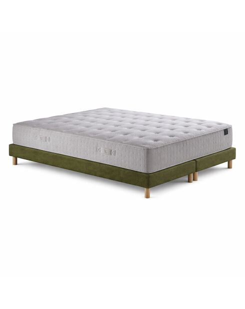 Pulsar traagschuimspringmatrasset, kasjmiervulling, H27 cm, groene boxspring - 160x200 cm