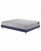 Ensemble matelas ressorts ensachés Comète H27 cm, sommier bleu - 140x200 cm