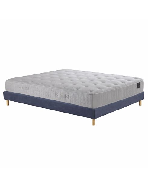 Set materassi a molle insacchettate Comète H27 cm, box spring blu - 140x200 cm