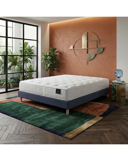 Set materassi a molle insacchettate Comète H27 cm, box spring blu - 140x200 cm