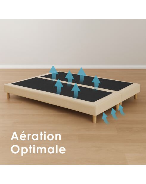 Pulsar matrasset met traagschuimveren, kasjmiervulling, H27 cm, beige basis - 180x200 cm
