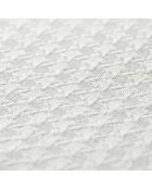 Ensemble matelas ressorts Pulsar mémoire de forme, garnissage cachemire, H27 cm, sommiers blanc pieds de poule - 160x200 cm