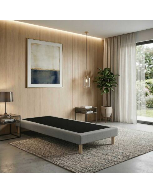 Gepolsterter Unterbau mit festen Latten, festes Bett, optimaler Halt, hellgrau - 80x200 cm