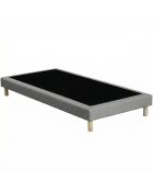 Base tapizada con lamas fijas, cama firme, soporte óptimo, gris claro - 90x200 cm
