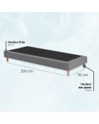 Base tapizada con lamas fijas, cama firme, soporte óptimo, gris claro - 90x200 cm