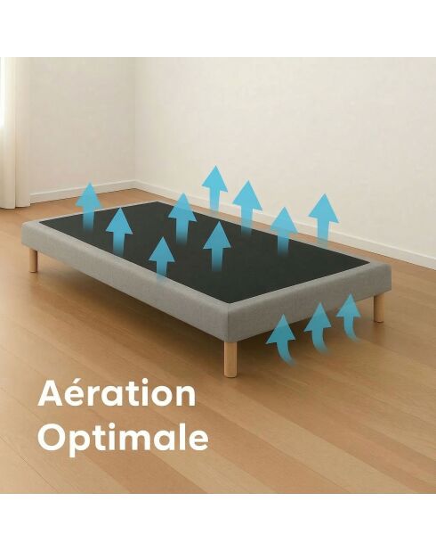 Gepolsterter Unterbau mit festen Latten, festes Bett, optimaler Halt, hellgrau - 90x200 cm