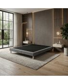 Sommier tapissier à lattes fixes couchage ferme soutien optimal gris foncé - 140x190 cm