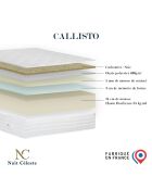 Ensemble matelas mousse haute résilience Callisto H29 cm accueil mémoire de forme, garnissage cachemiresommier et tête de lit gris foncé - 140x190 cm